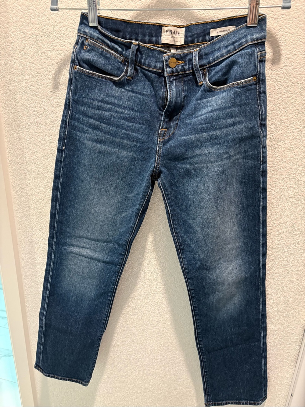 Frame Denim Dark Blue Cropped Skinny Jeans